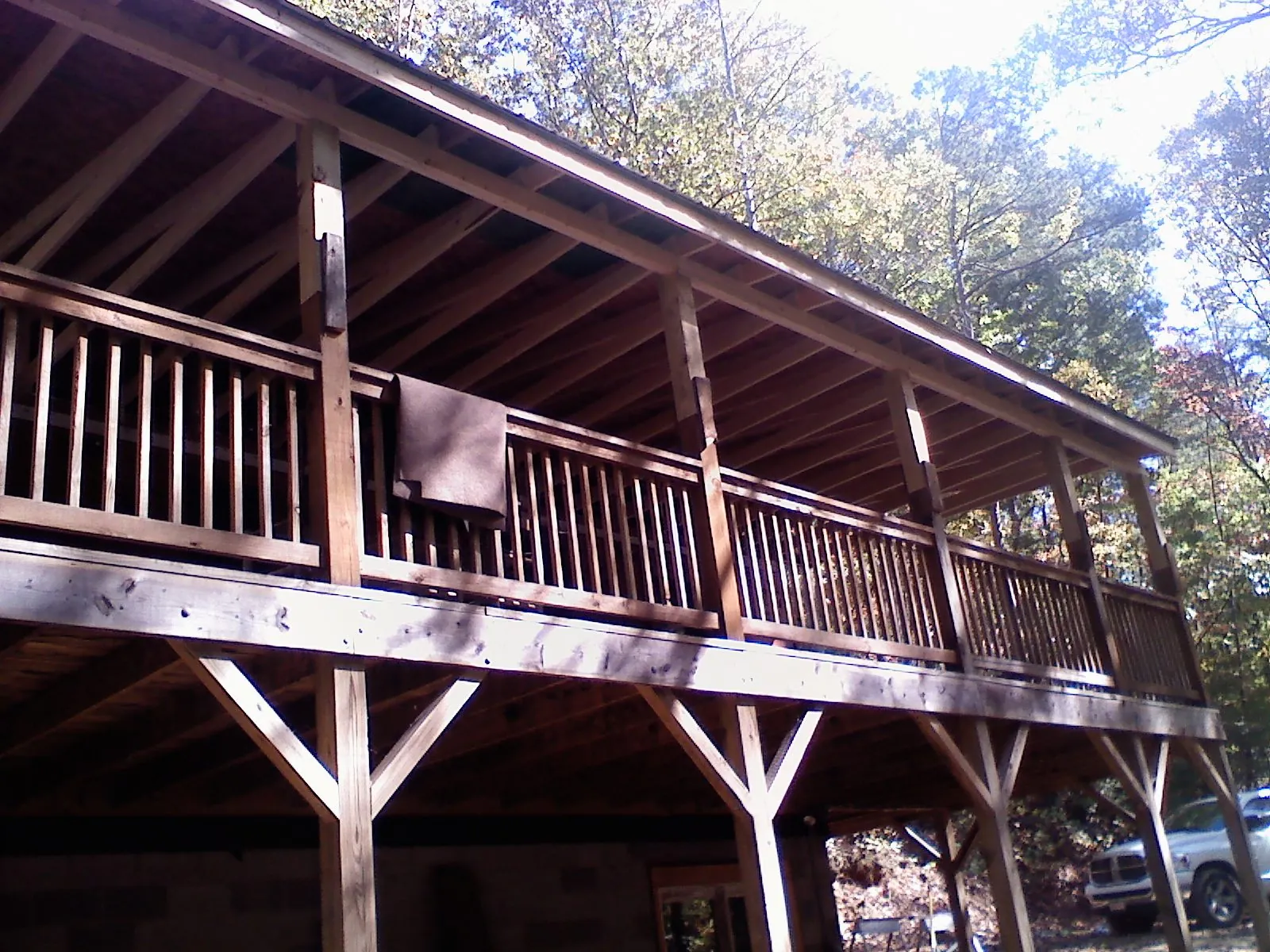 Timber framing under a new elevated porch and deck — Roof Leak Repair in Matlock by Roofing Brothers